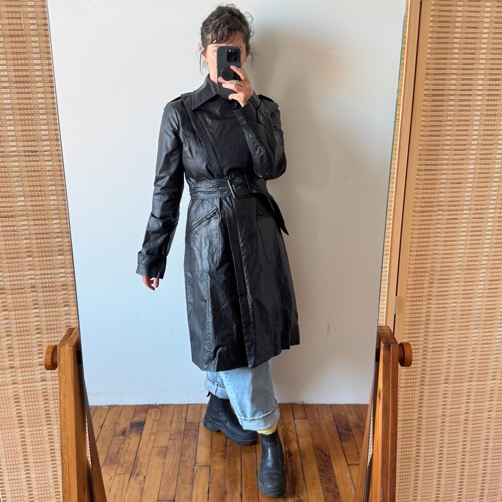 ISABEL DE PEDRO Waxed-Cotton Trench Coat